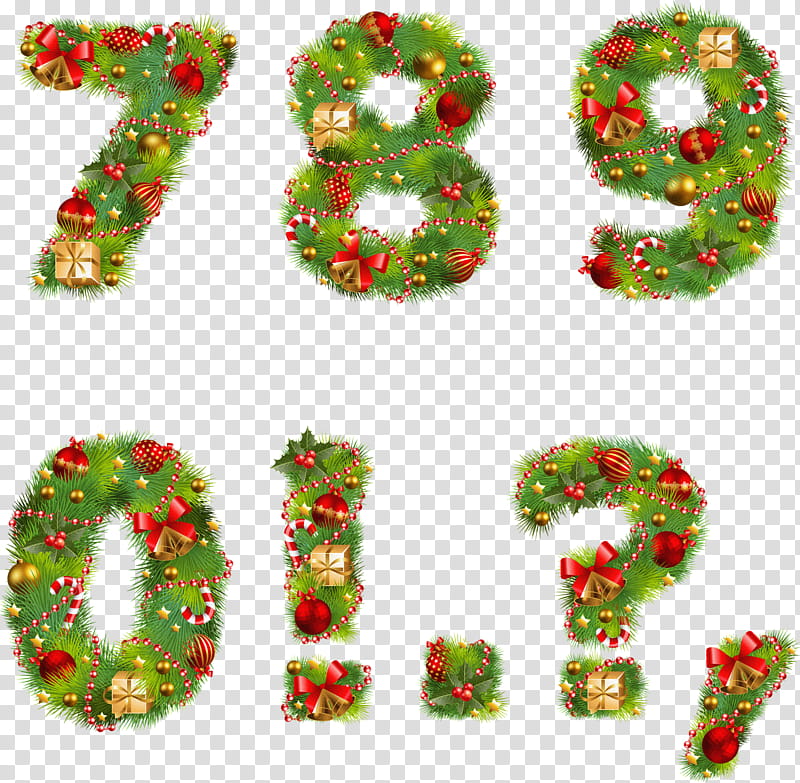 Christmas Decoration, Numerical Digit, Christmas Ornament, Christmas Day, Letter, Alphabet, Number, Christmas Tree transparent background PNG clipart