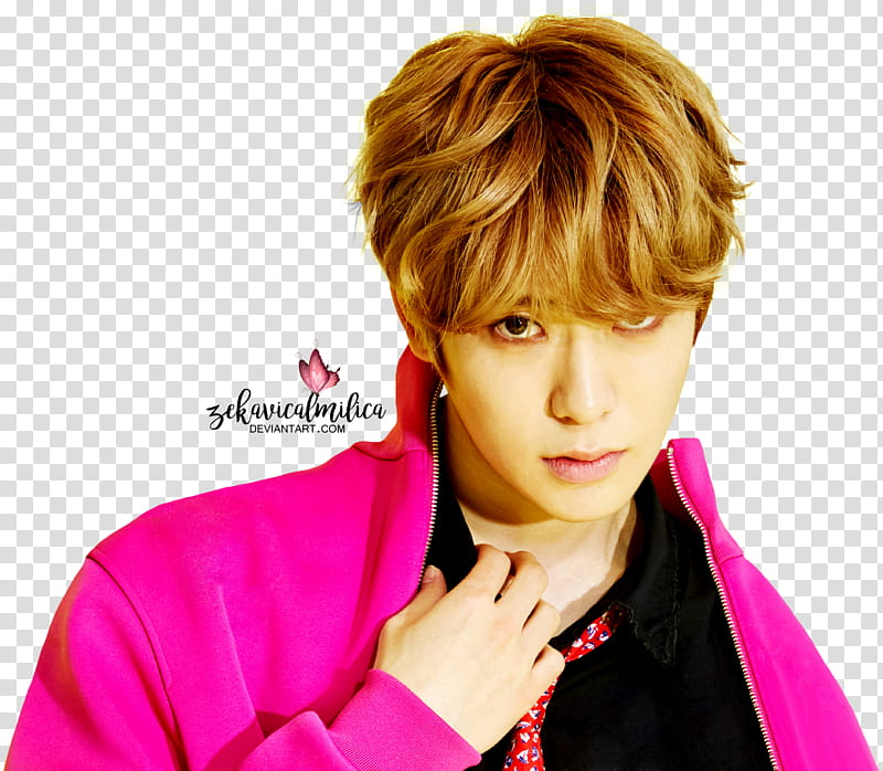 NCT  Jaehyun Cherry Bomb, man wearing pink jacket transparent background PNG clipart