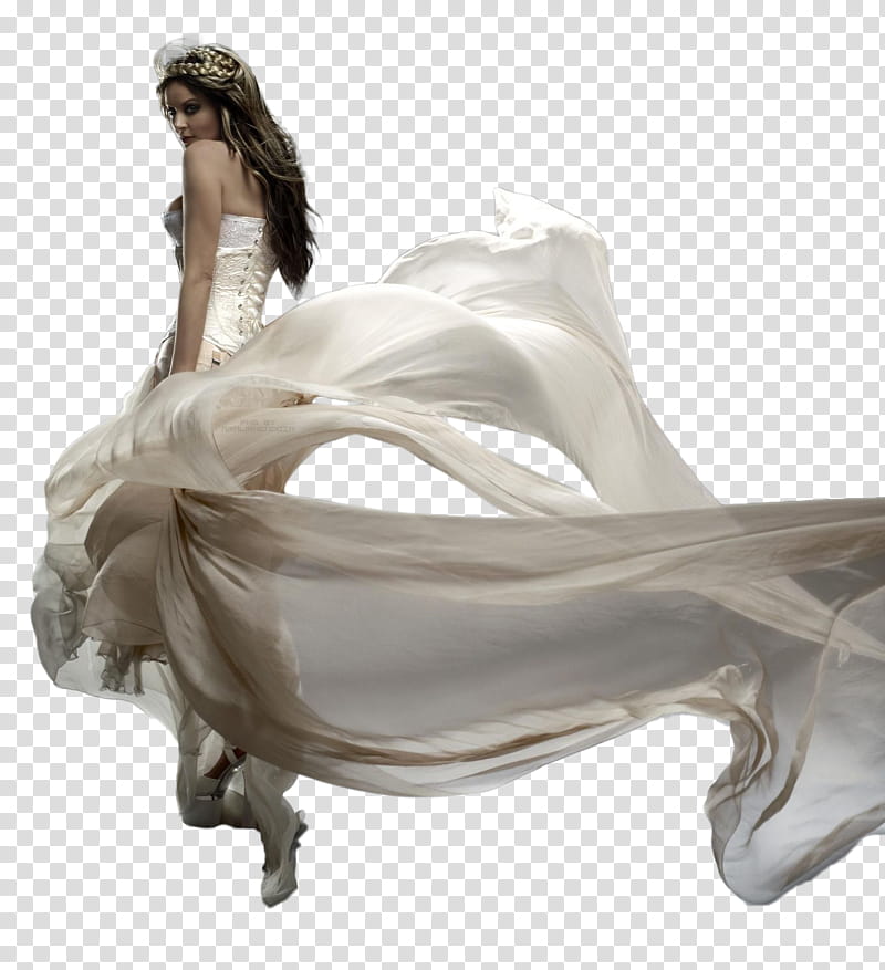 SARAH BRIGHTMAN, woman in white bridal gown transparent background PNG clipart