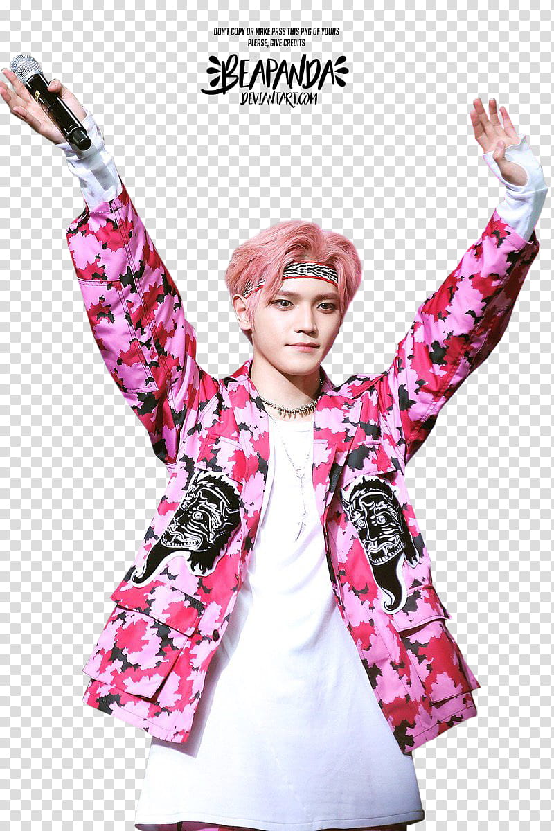 Taeyong NCT, man raising his two hands transparent background PNG clipart