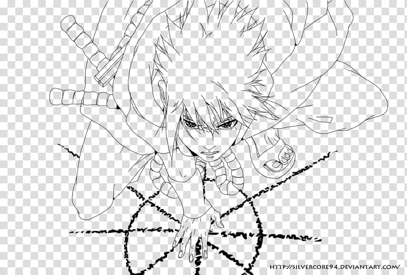 Naruto , lineart, male anime character sketch transparent background PNG clipart