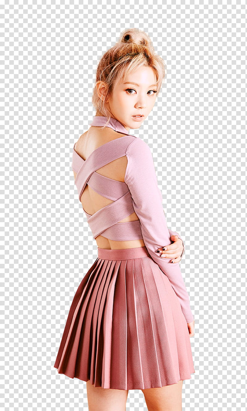 CHAE EUN, woman in pink dress transparent background PNG clipart