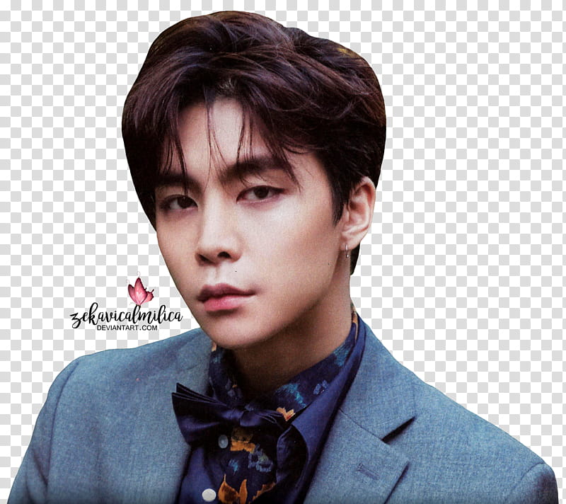 NCT Johnny  Season Greetings, man in gray notched lapel suit jacket transparent background PNG clipart