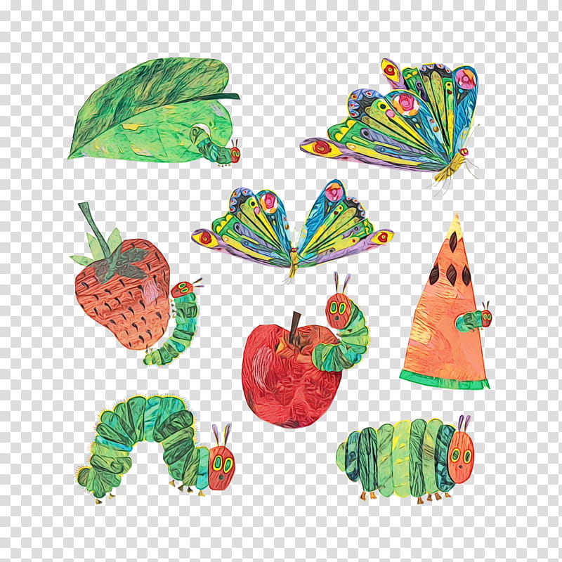 Watercolor Butterfly, Paint, Wet Ink, Very Hungry Caterpillar, Eric Carle Museum Of Book Art, Childrens Literature, Tattly, Leaf transparent background PNG clipart