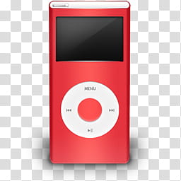 iPod , red music player transparent background PNG clipart