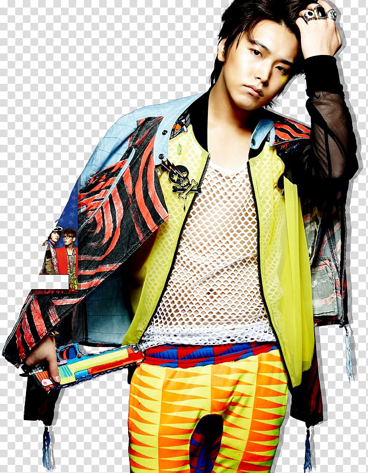 SungMin Mr Simple , man in white mesh top and multicolored jacket transparent background PNG clipart