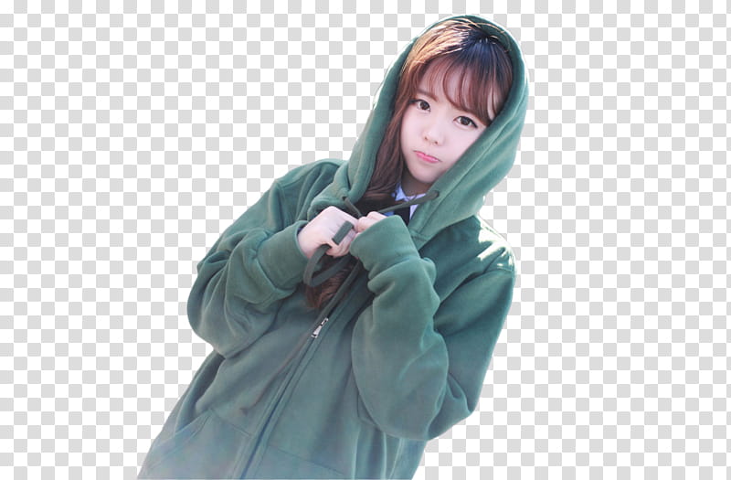 RENDER Hong Young Gi, woman in green zip-up hoodie transparent background PNG clipart