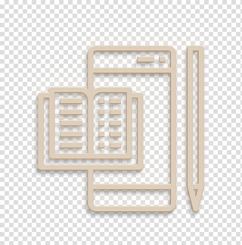 Book and Learning icon Ebook icon, Beige transparent background PNG clipart