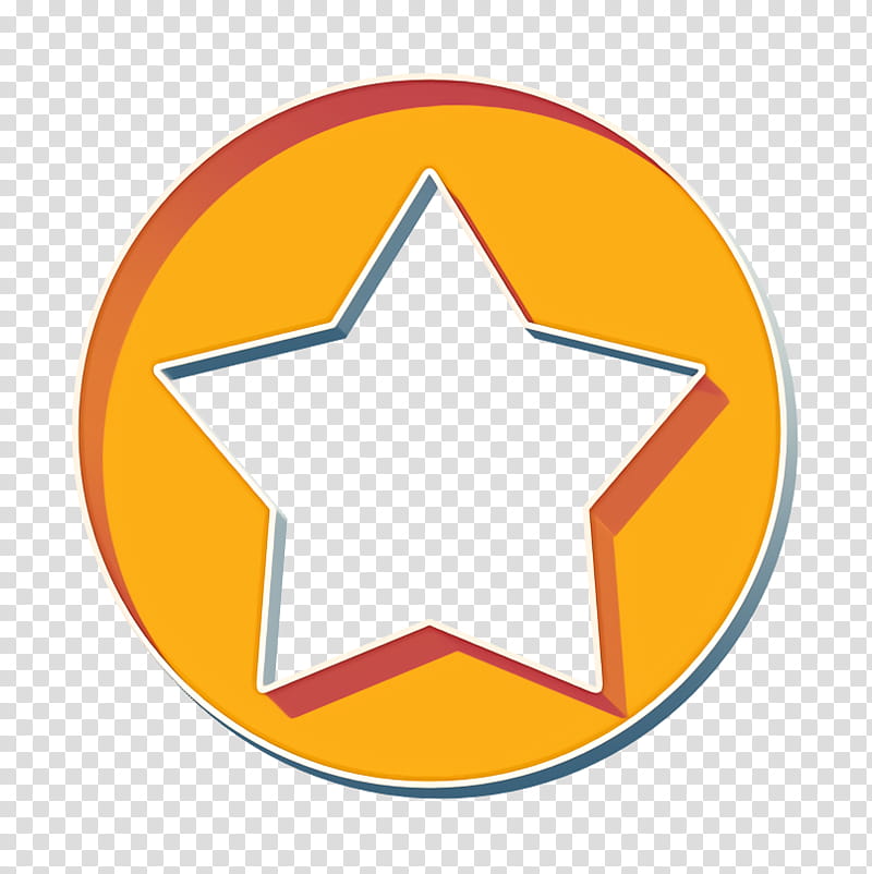 circle icon favorite icon five point icon, Gold Icon, Star Icon, Orange, Yellow, Line, Symbol, Sticker transparent background PNG clipart