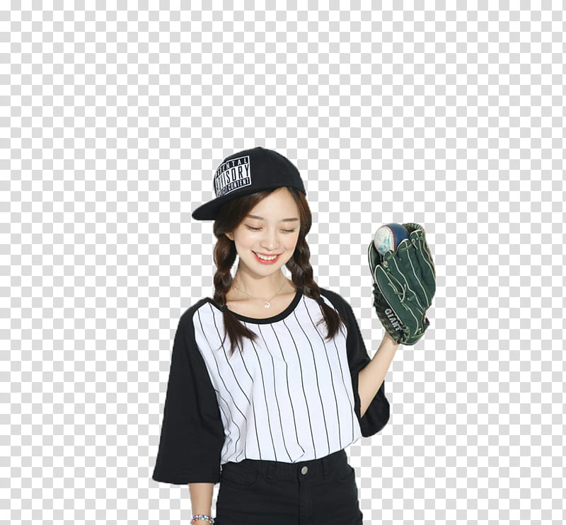 Park Seul Sport girl , woman with baseball mitt transparent background PNG clipart