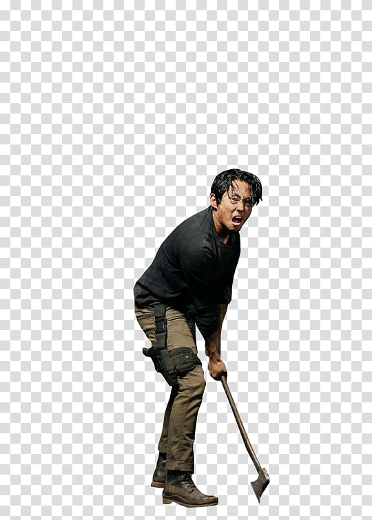 The Walking Dead , man holding axe transparent background PNG clipart