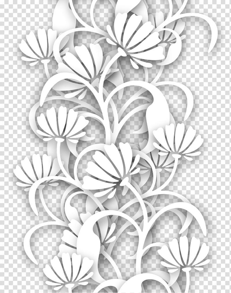 seamless, white flowers pattern transparent background PNG clipart