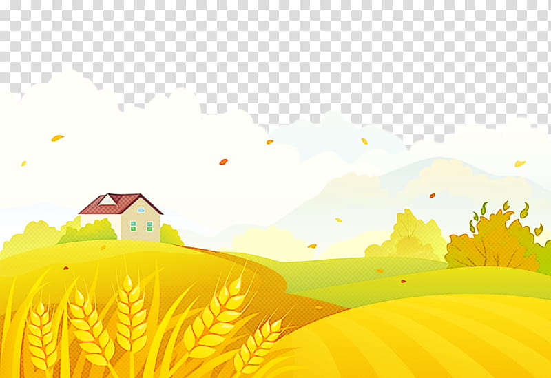 yellow nature daytime natural environment sky, Morning, Cartoon, Sunlight, Landscape transparent background PNG clipart