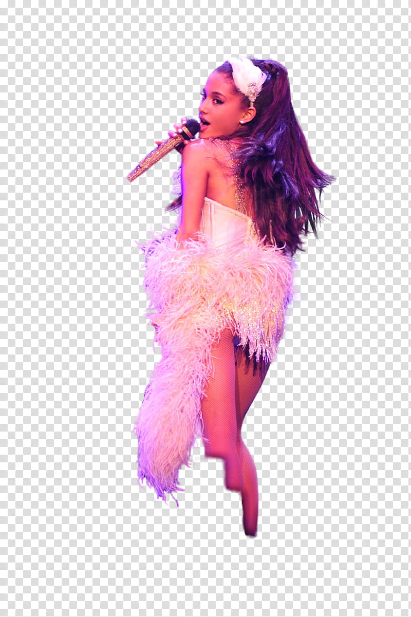 Ariana Grande Honeymoon tour , Arianna Grande holding microphone transparent background PNG clipart