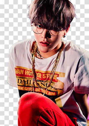 NCT 127 Render , man in white,black,and yellow crew-neck t-shirt transparent background PNG clipart thumbnail