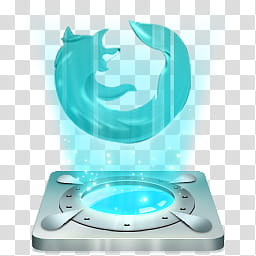 Hologram Dock icons v  , Firefox, blue fox D light transparent background PNG clipart