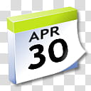 WinXP ICal, April th calendar date illustration transparent background PNG clipart