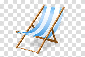 Summer , white and blue vertical striped beach chair illustration transparent background PNG clipart