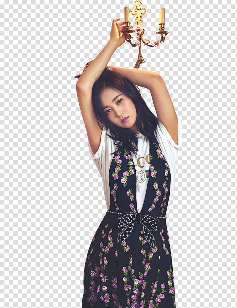 SNSD W Korea, woman holding -arm candle holder transparent background PNG clipart