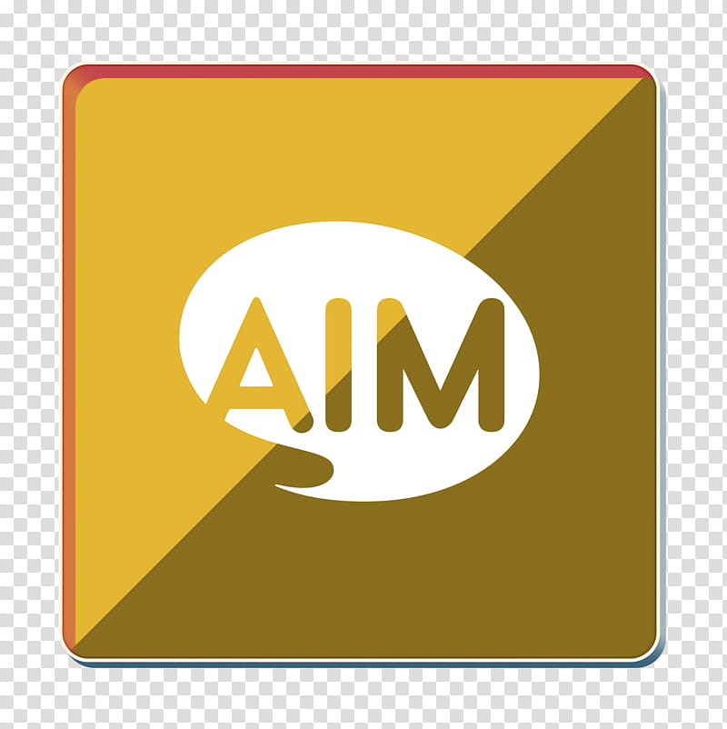 aim icon gloss icon media icon, Gloss Icon, Social Icon, Square Icon, Yellow, Logo, Label, Technology transparent background PNG clipart