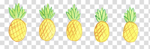 Tropical , five pineapple fruits transparent background PNG clipart