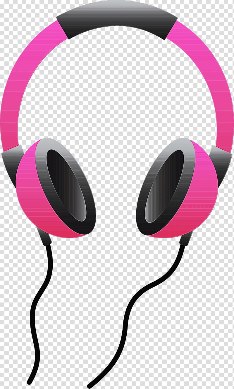 headphones pink audio equipment gadget technology, Watercolor, Paint, Wet Ink, Audio Accessory, Headset, Output Device transparent background PNG clipart