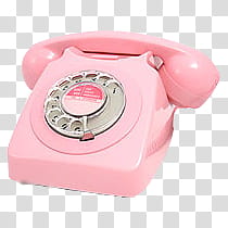 , pink rotary telephone transparent background PNG clipart