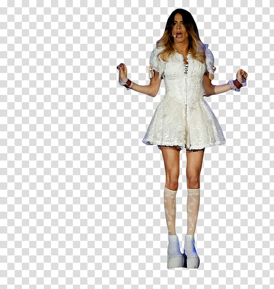 Violetta Live en Tecnopolis Bs As, women's white mini dress transparent background PNG clipart