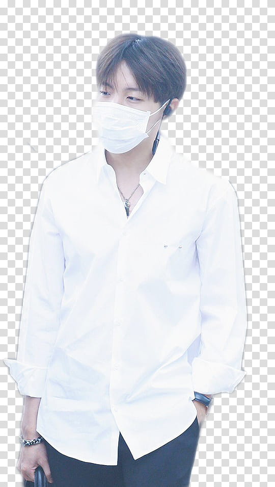 BIG SHARE Bts edition, man in white face mask transparent background PNG clipart