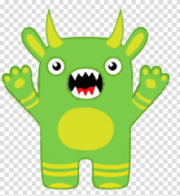 green and yellow monster illustration transparent background PNG clipart