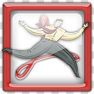 Gloss Dock Icons, Adobe_Acrobat_Distiller, jumping man illustration transparent background PNG clipart