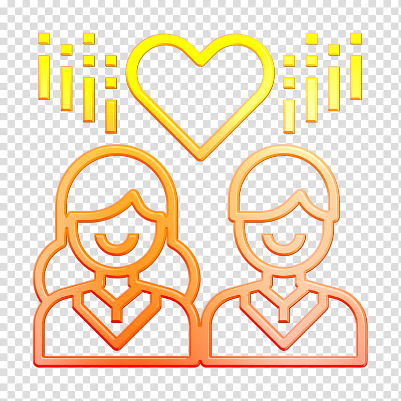 Team icon Teamwork icon Management icon, Yellow, Text, Orange, Line, Heart, Symbol transparent background PNG clipart