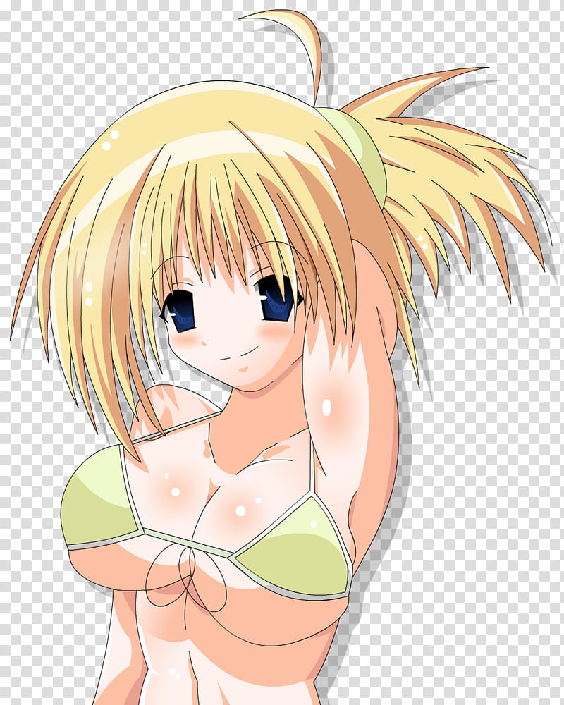 Anime Bikini Girl, yellow haired woman wearing bikini anime character transparent background PNG clipart