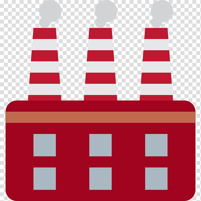 Factory Icon, Manufacturing, Industry, Business, Production, Icon Design, Building, Red transparent background PNG clipart