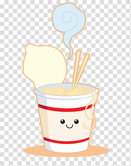 Kawaii, cup noodle illustration transparent background PNG clipart
