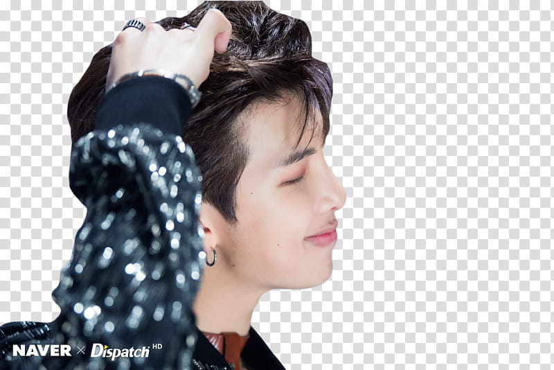 Namjoon BTS, man holding his hair transparent background PNG clipart