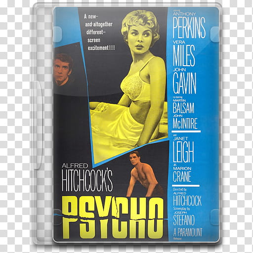 Movie Icon , Psycho, Psycho DVD cover transparent background PNG clipart