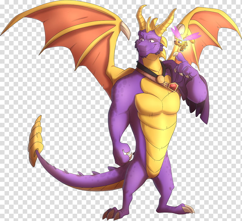 Artisan Spyro and Sparx Adults, standing purple and gray dragon illustration transparent background PNG clipart