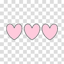 Overlays, three pink hearts illustration transparent background PNG clipart
