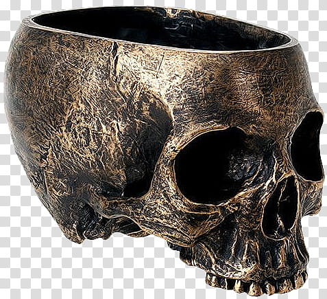 Dark Temper, brown human skull pot transparent background PNG clipart