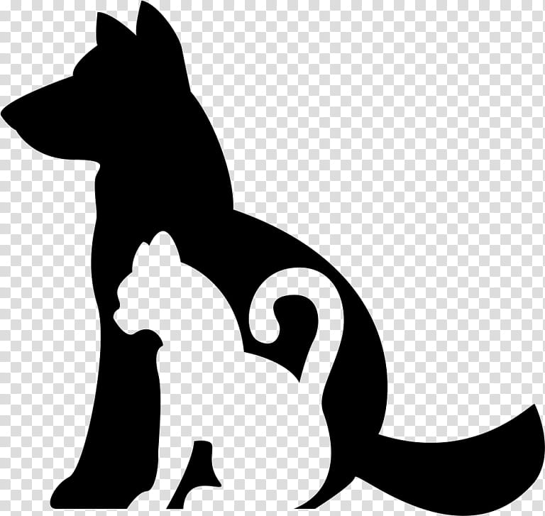 Dog And Cat, Puppy, Silhouette, Pet, Paw, Cats Dogs, Catdog, Black transparent background PNG clipart