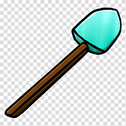 MineCraft Icon  , Diamond Shovel, green and brown shovel transparent background PNG clipart