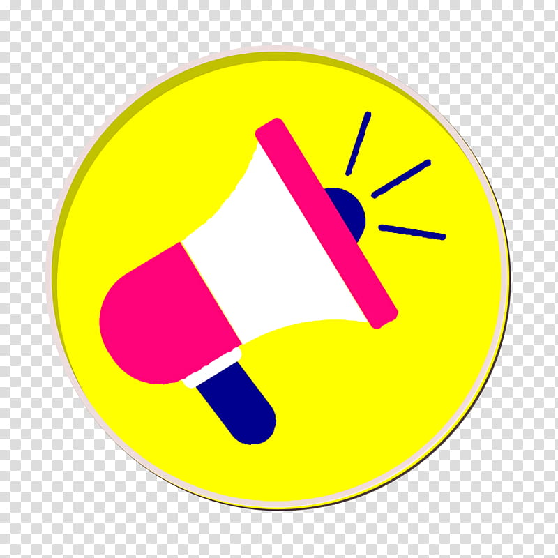 ads icon announcement icon bullhorn icon, Loud Icon, Marketing Icon, Megaphone Icon Icon, Yellow, Circle, Line, Symbol transparent background PNG clipart