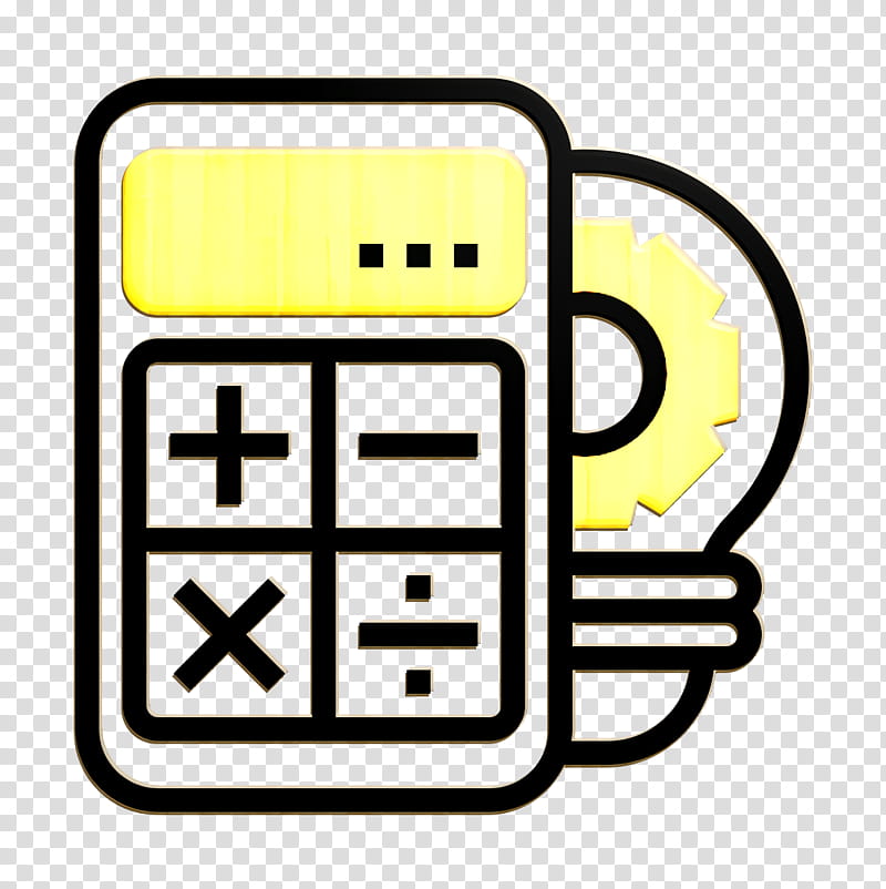 Setup icon STEM icon Calculator icon, Yellow, Line, Emoticon, Line Art transparent background PNG clipart