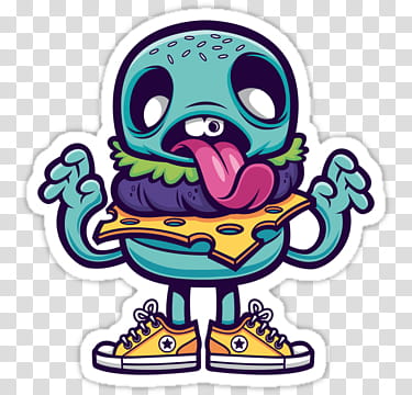 nes, teal and purple tongue out monsterillustration transparent background PNG clipart