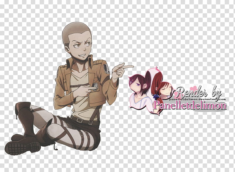 Render Shingeki no kyojin Connie, woman sitting on ground anime transparent background PNG clipart
