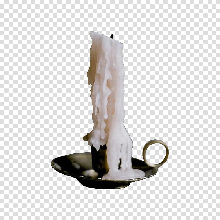 , melted white candle on chamberstick transparent background PNG clipart