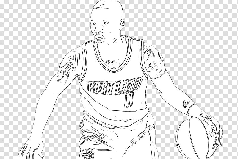 basketball player line art white sketch arm, Drawing, Joint, Standing, Human transparent background PNG clipart