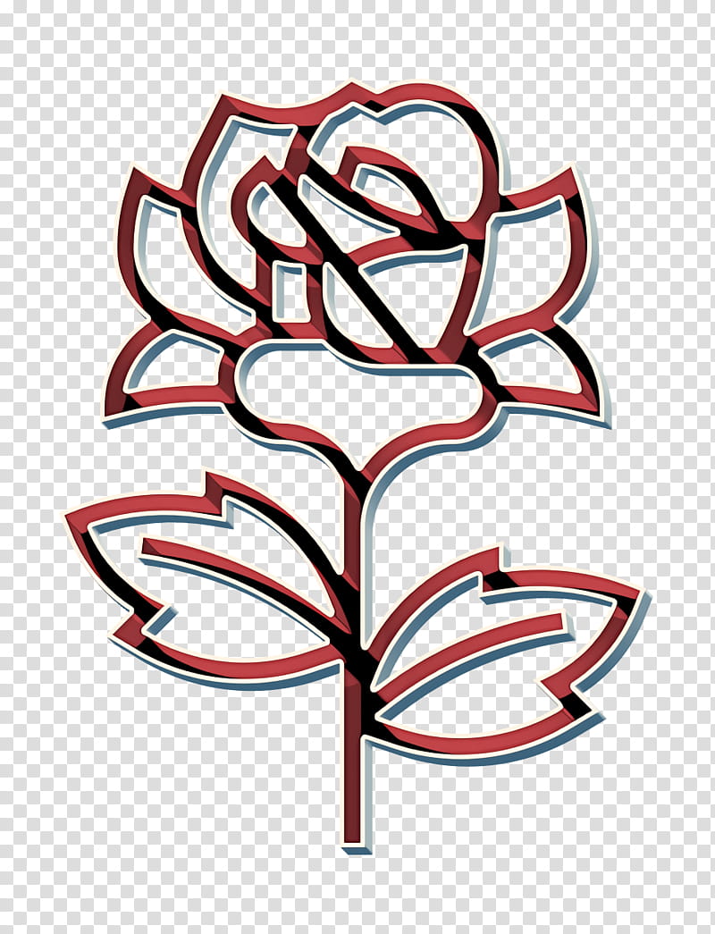 Rock and Roll icon Rose icon Flower icon, Red, Line, Symbol, Plant transparent background PNG clipart