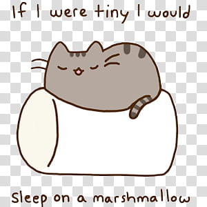 pusheen sleeping on marshmallow transparent background PNG clipart